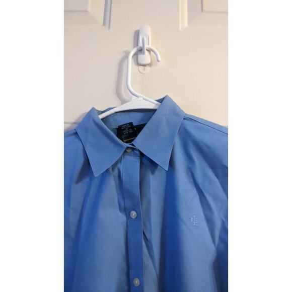 Lauren Ralph Lauren Blue Men's Button Down Cotton Shirt, Small, Embroidered Logo - Picture 3 of 8